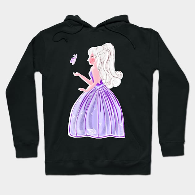 Purple Butterfly girl Hoodie by Aurealis